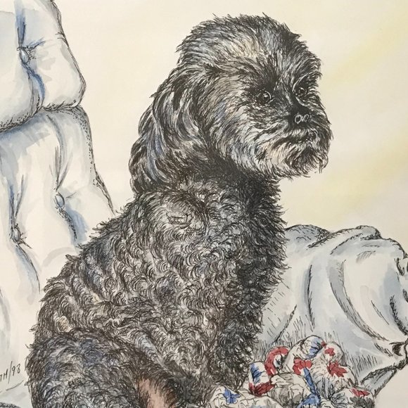 A. Smith Signed Original Painting Dog on the Chair - Picture 3 of 4